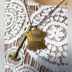ANTHROPOLOGY BRASS FRANCE COUNTRY NECKLACE